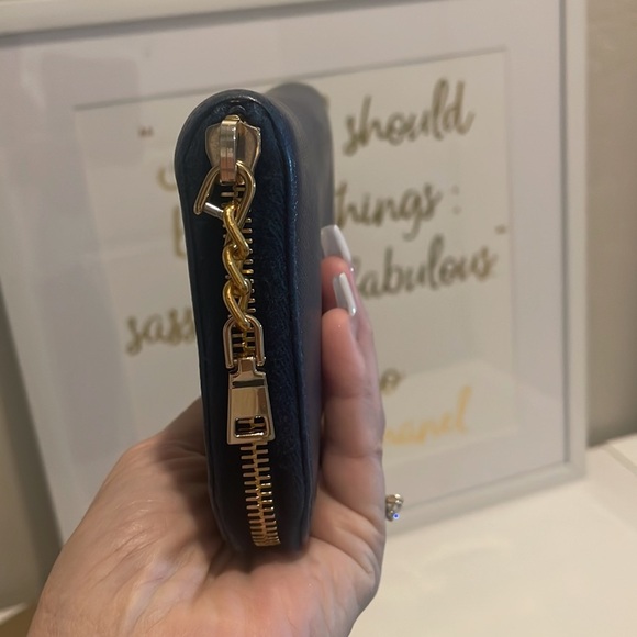 Prada Saffiano Long Zip Around Bluette Wallet EUC! - Picture 11 of 16